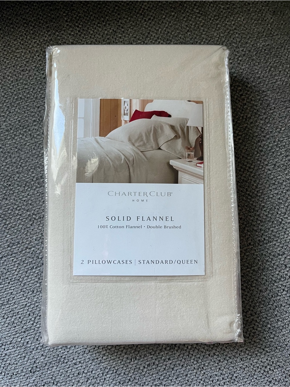 Charter Club Solid Flannel Pillowcases - 2-Pack